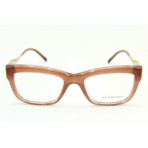 🔸New Burberry B 2211-F 3173 Brown & Gold Ribbon Eyeglasses 53mm with Case - Picture 2 of 2